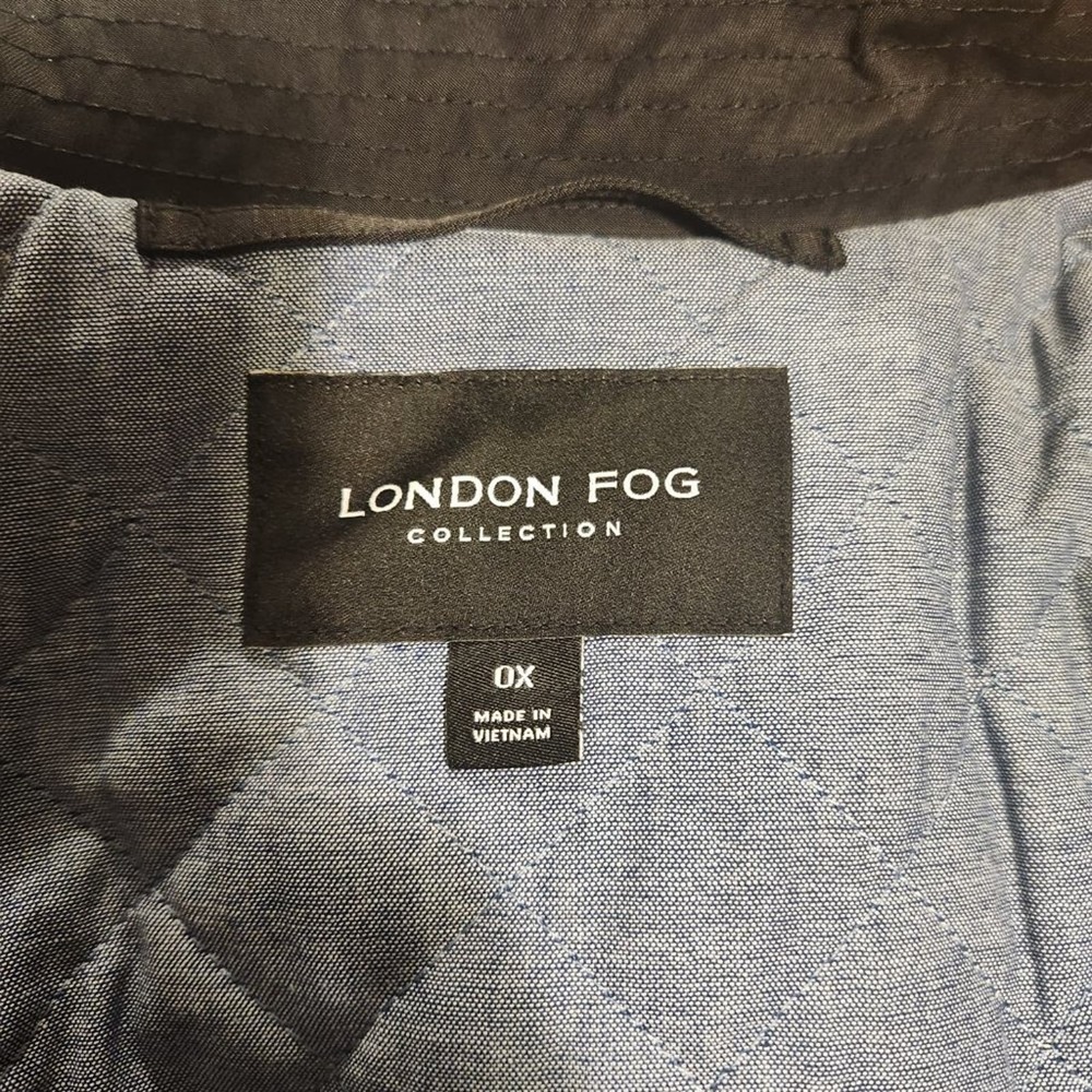 NWT LONDON FOG Womens Double-Breasted Hooded Trench Coat, Black, size 0X - Picture 10 of 11